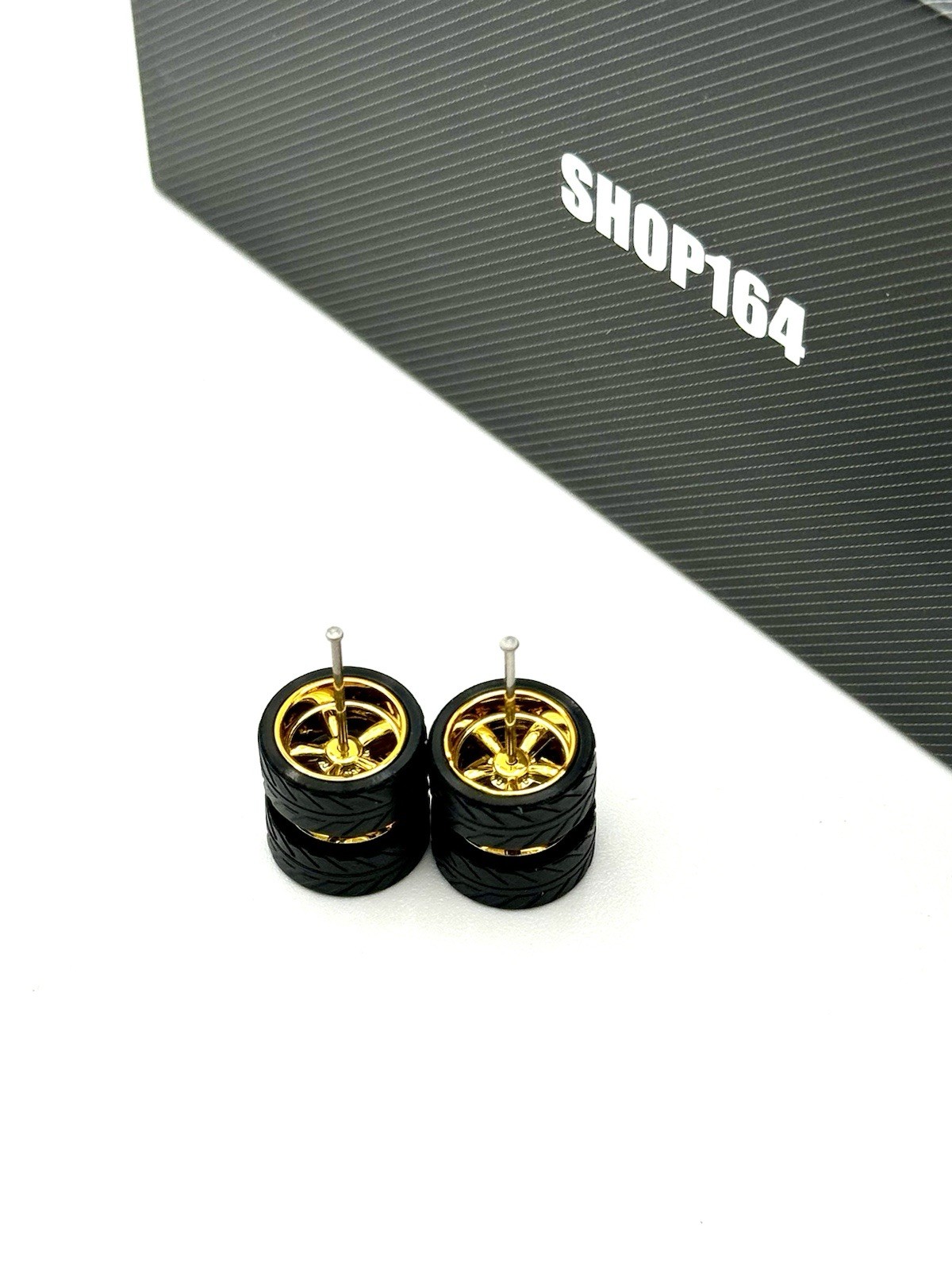 1:64 Replacement Wheels for HW 83 Silverado w/ Rubber Tire Cragar 5 Pack Gold
