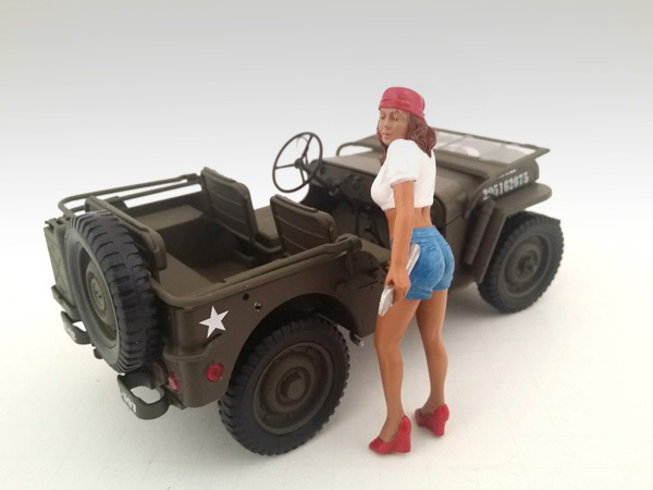 LADY MECHANIC KATIE FIGURE 1:18 SCALE DIECAST MODEL CARS AMERICAN DIORAMA 23862