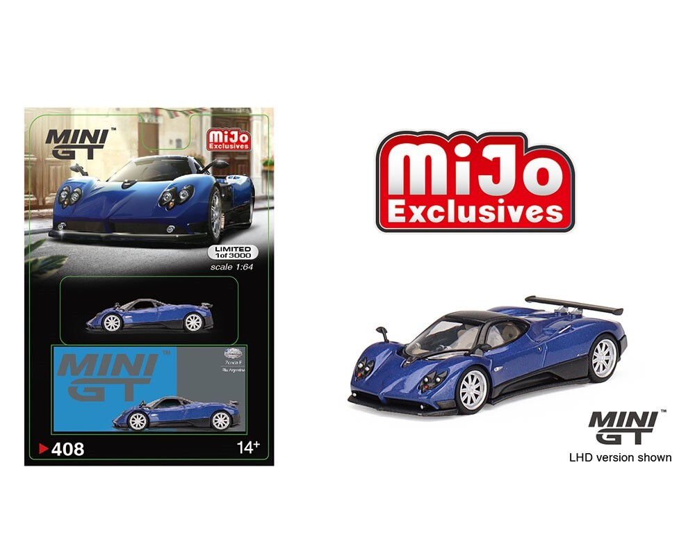 Mini GT 1:64 Pagani Zonda F Blu Argentina Mijo Exclusive MGT00408 Diecast Model