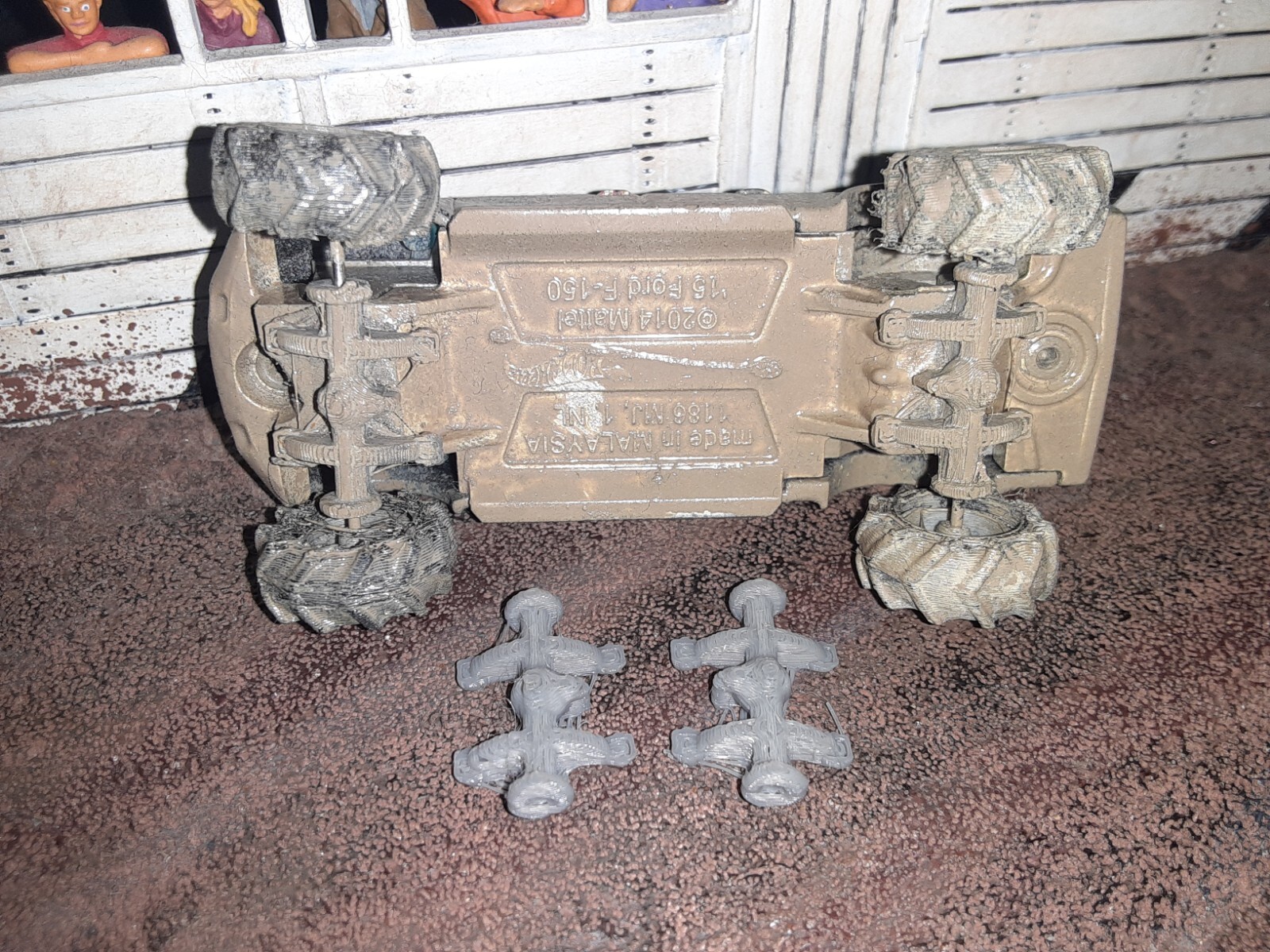 Hot wheels 1:64 Lift Kit 5 Kits Swap Mud Off Road Truck axles Rubber Tire Custom