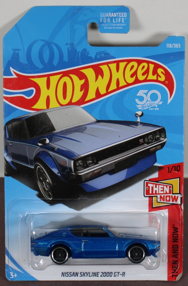Hot Wheels BLUE Nissan Skyline 2000 GT-R Then & Now 1/10 LQQK