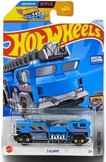 HOT WHEELS HW METRO SERIES 5 ALARM BLUE FIRE TRUCK 3/10