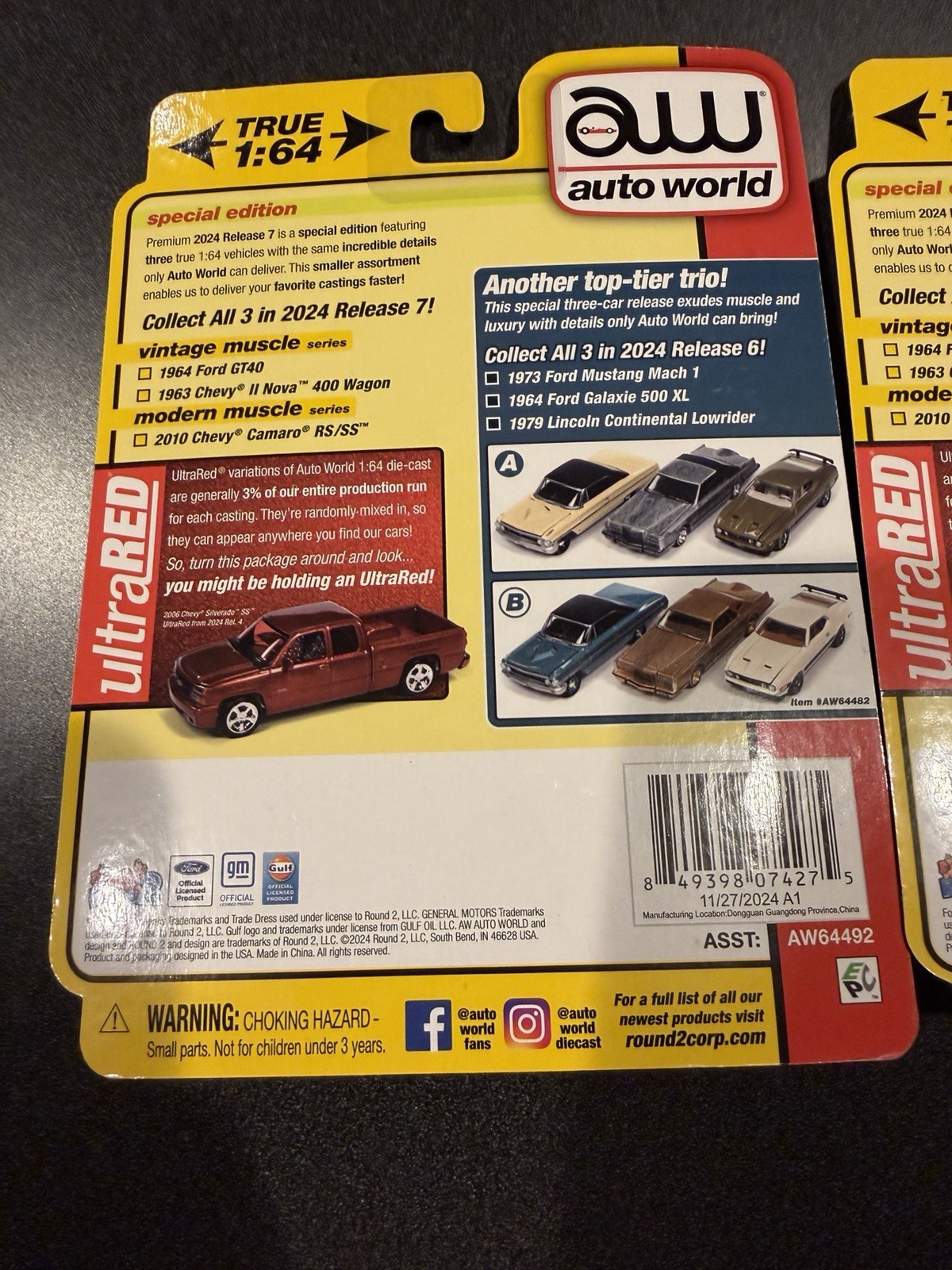 2024 New Auto World ULTRA RED Chase 2010 Chevy Camaro RS/SS & Yellow Version HTF