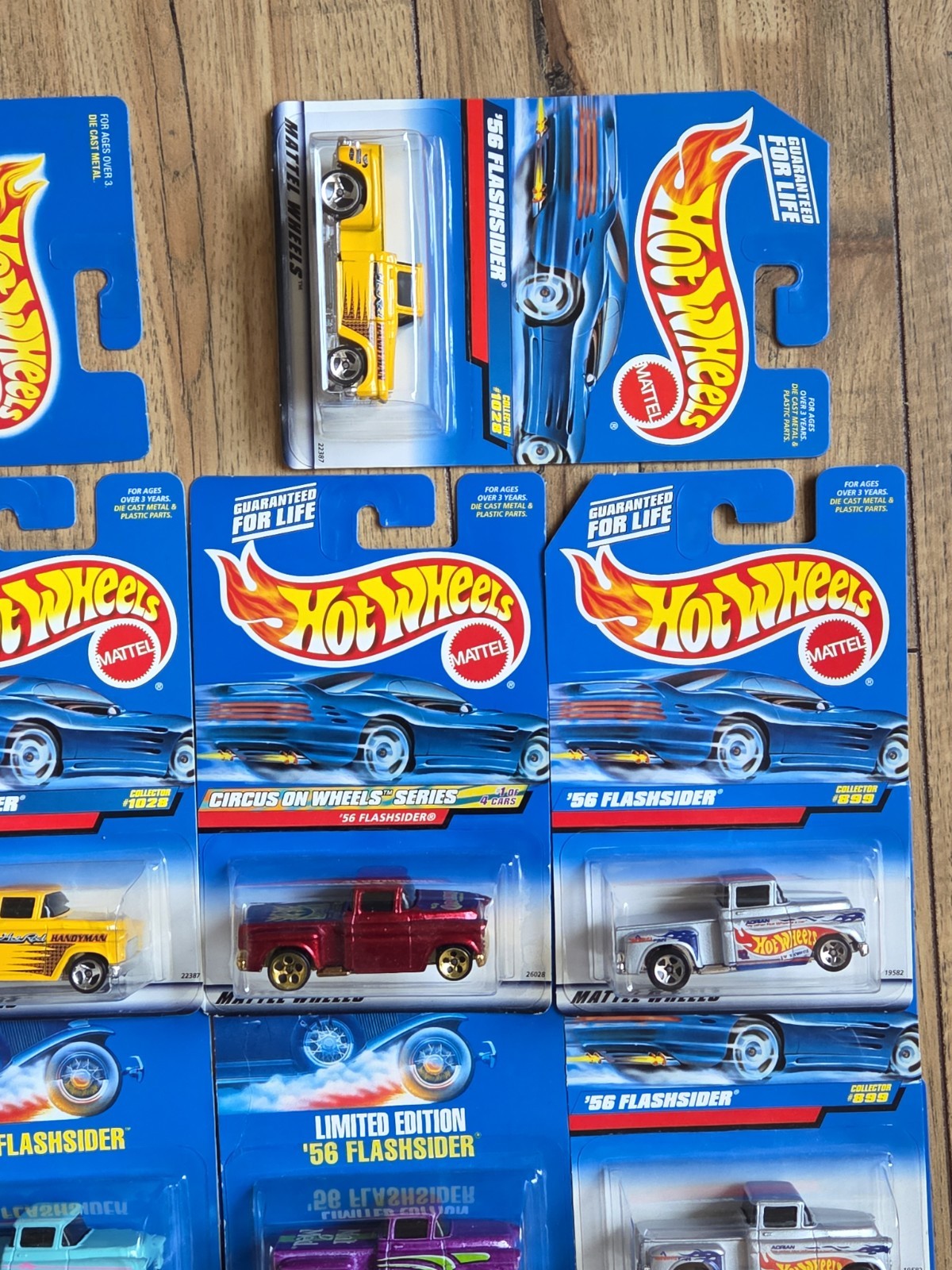 Hot Wheels Lot of 14 ’56 & ’58 FLASHSIDER teal pink Blue Card Variations