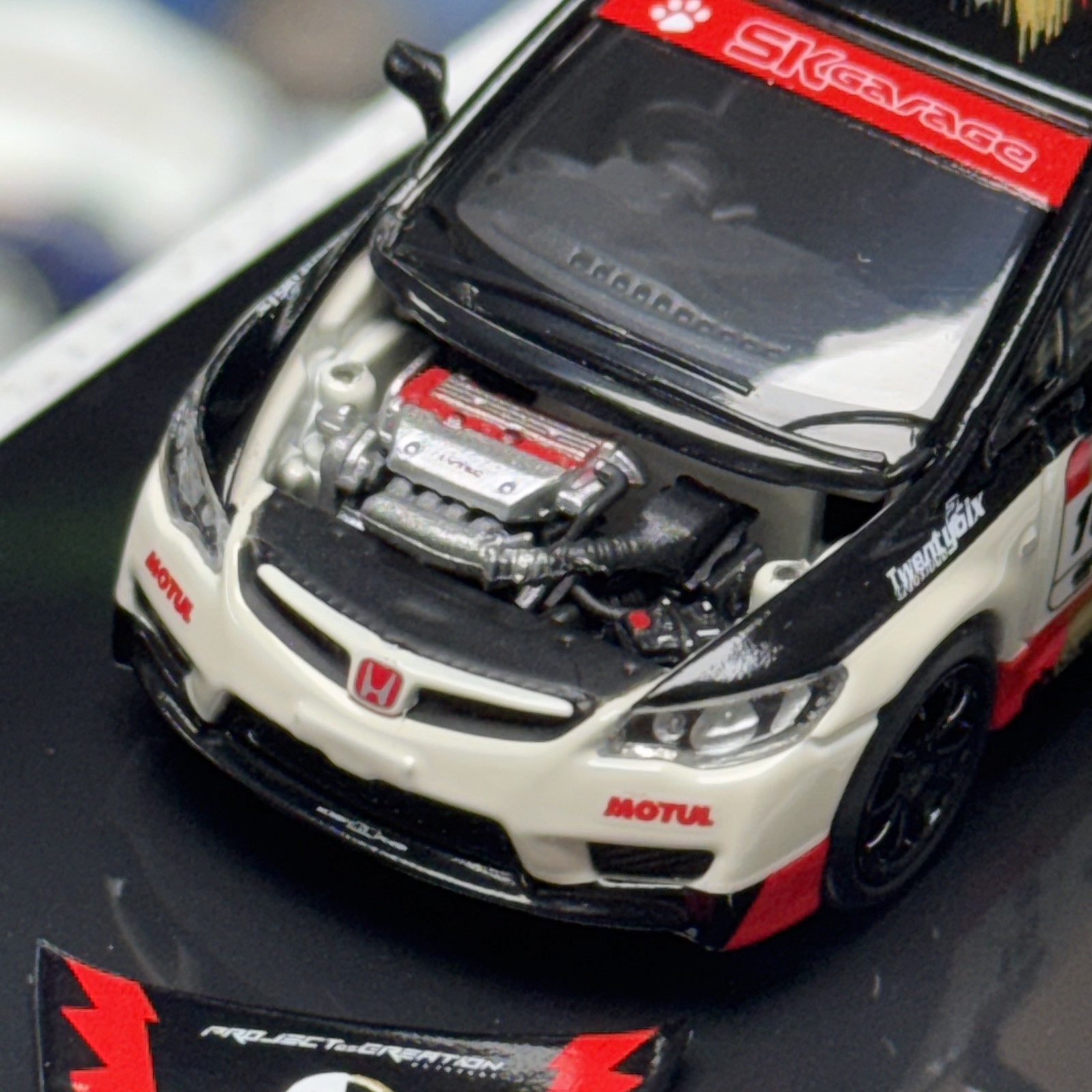 1:64 Civic Type R FD2 Mugen Diecast Open Hood Model Car Collectible Gift