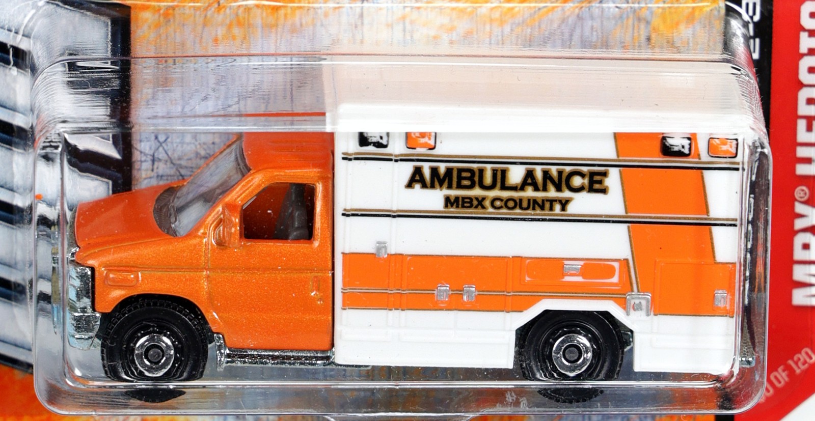 Matchbox 2009 Ford E-350 Ambulance MBX Heroic Rescue – Y0713 NRFP 2012 Orange