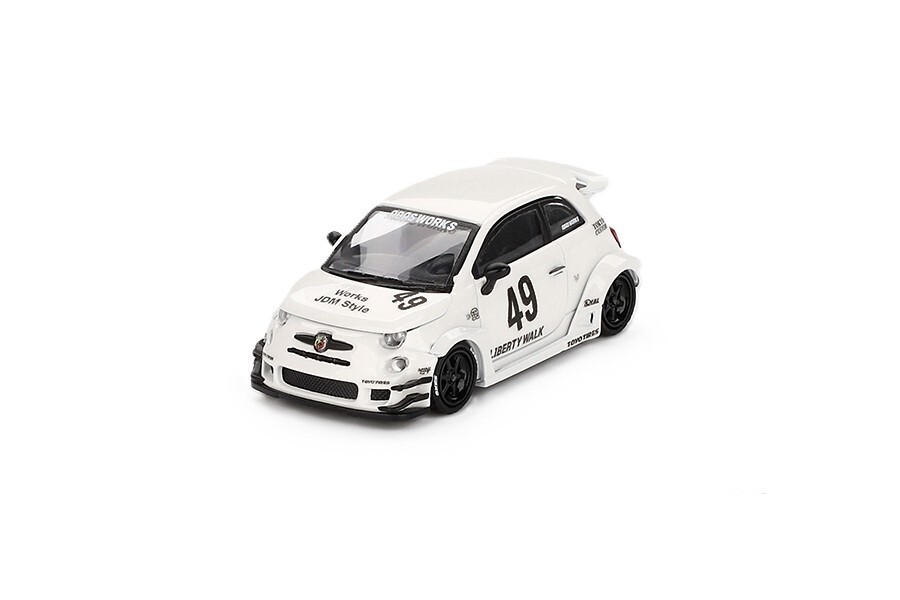 Mini GT 1:64 LB-WORKS x Abas Works ABARTH 595 Gara White Diecast Car MGT00809