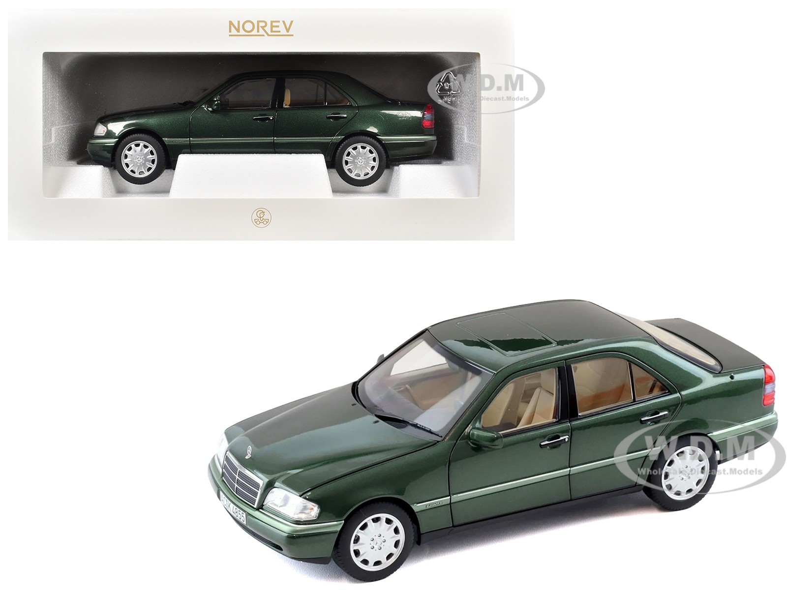 1993 MERCEDES-BENZ C-CLASS MALACHITE GREEN 1/18 DIECAST MODEL BY NOREV 183372