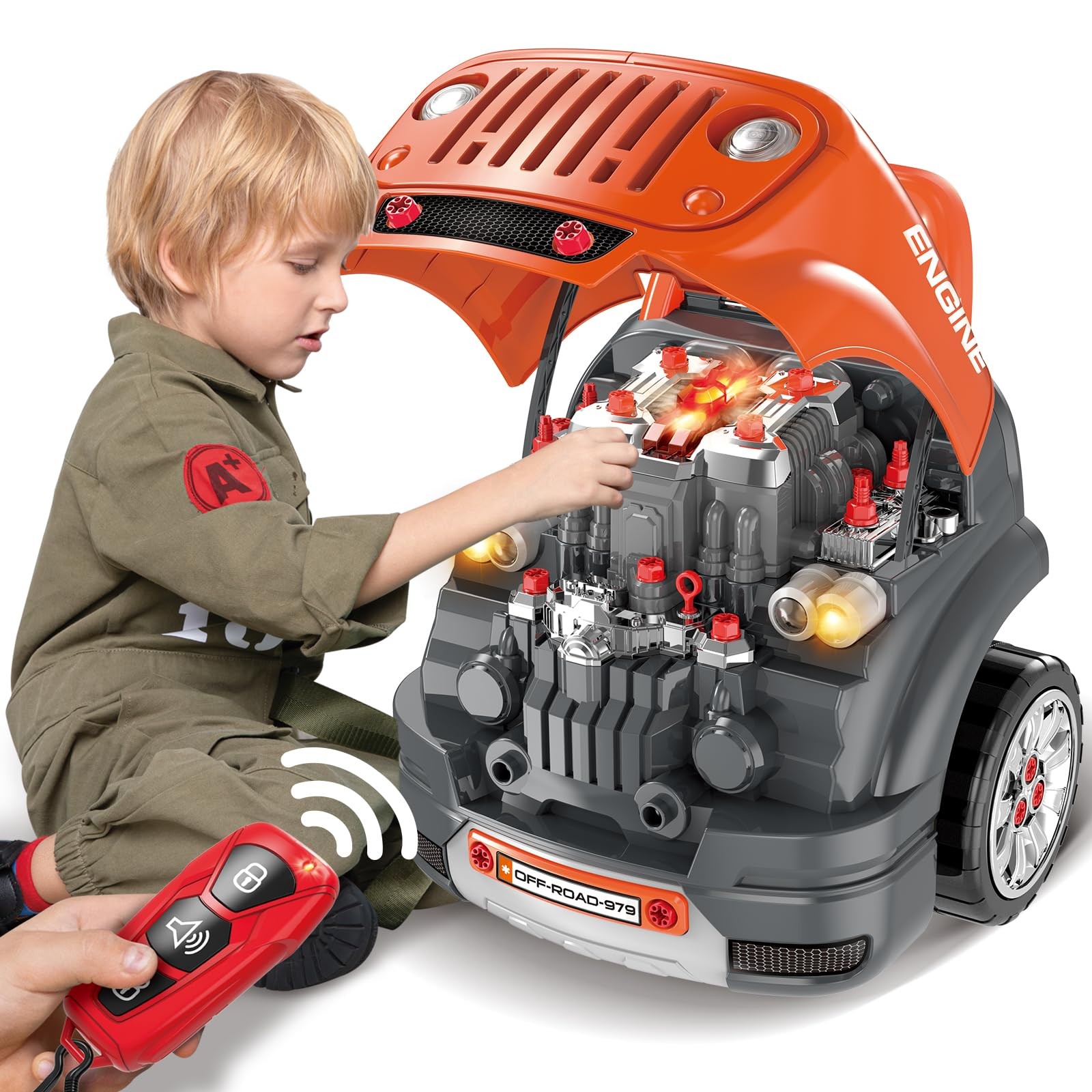 SpringFlower Toys Gifts for 3 4 5 6 7 8 Years Old Boys, Large Truck Engine T…