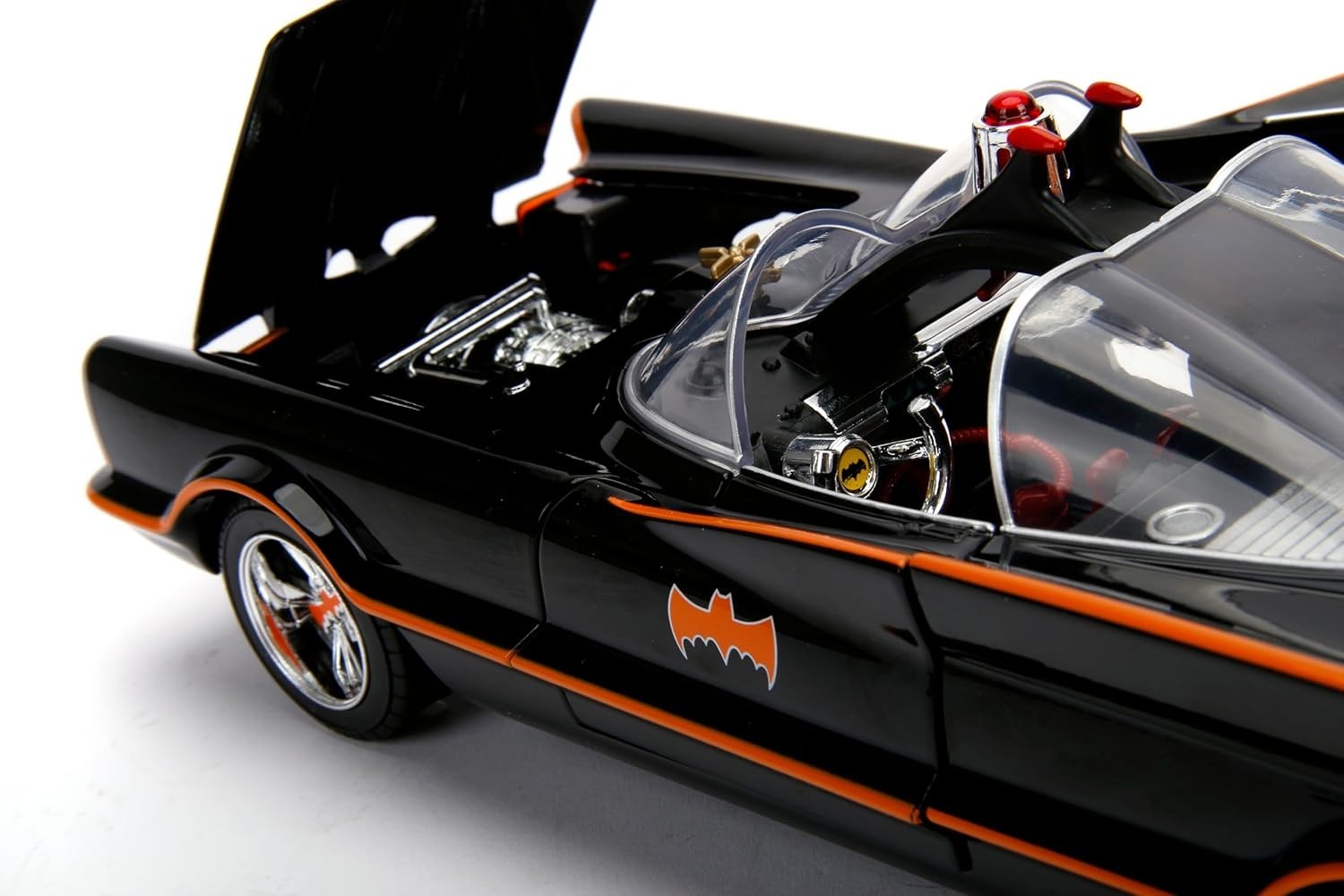 1:18 1966 Batmobile Light-Up Die-cast Car with Batman & Robin Figures