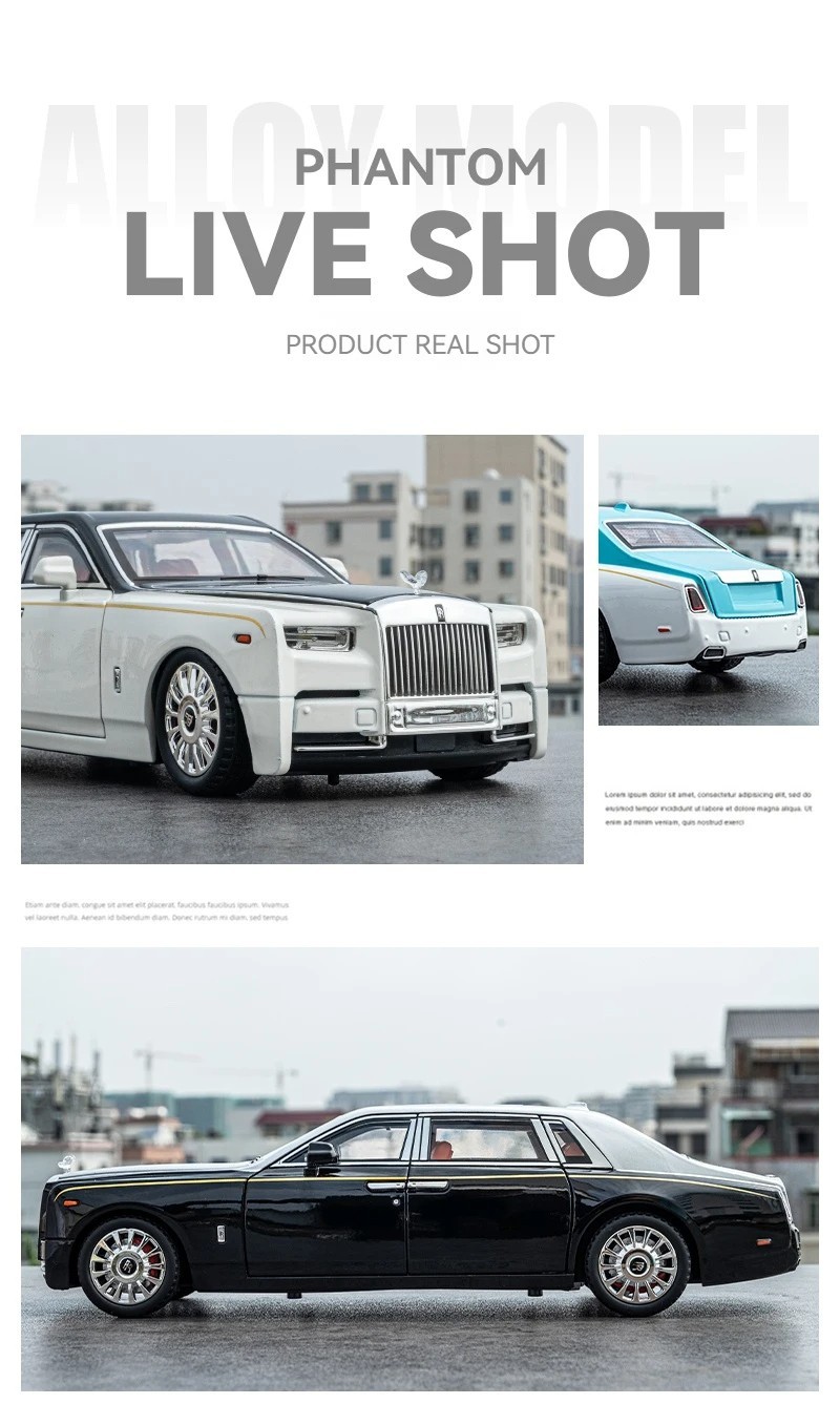 1:18 Rolls-Royce Phantom Car Alloy Model Diecast Model Collection Kids Gift