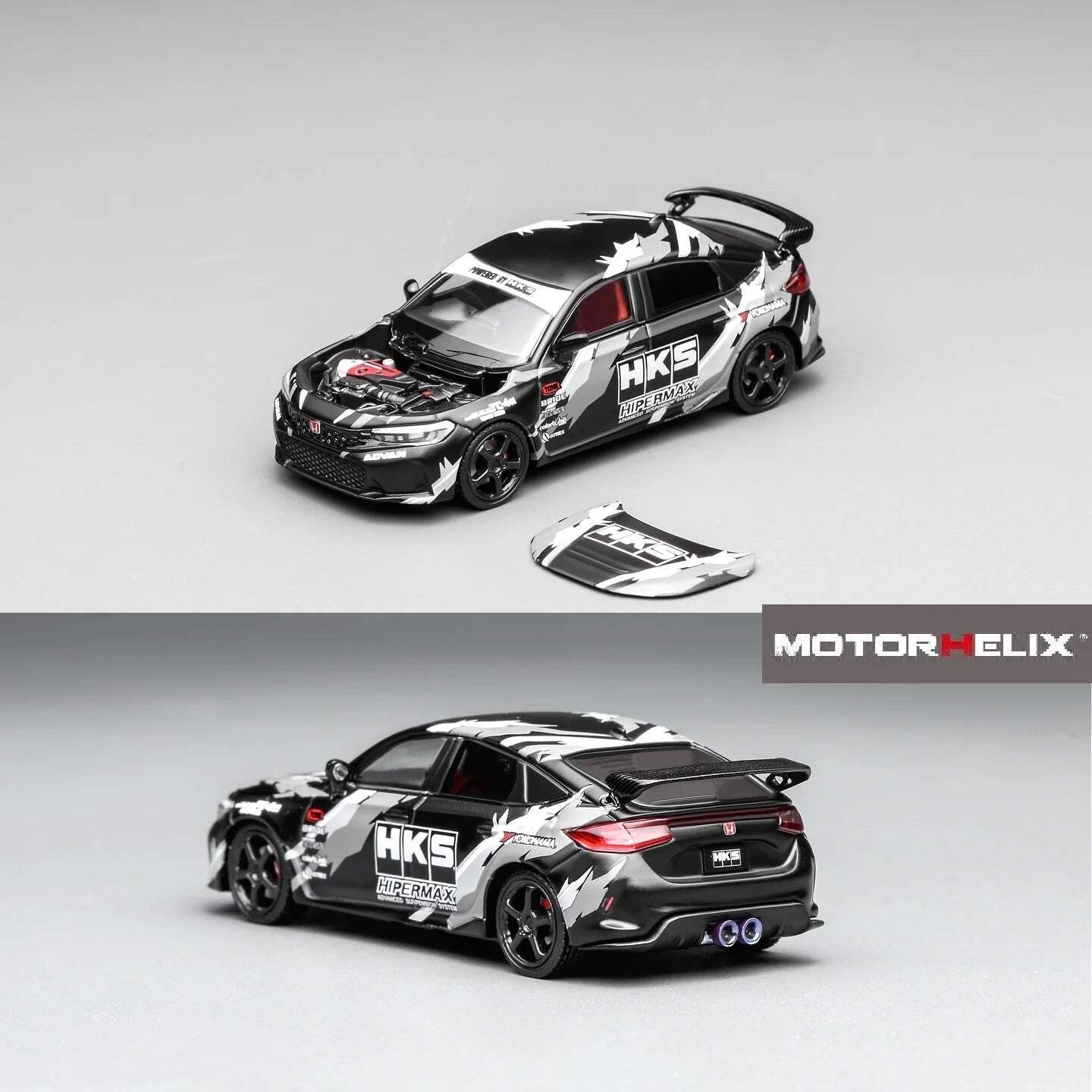 Motorhelix 1/64 Honda Civic Type R (FL5) HKS Matte Black