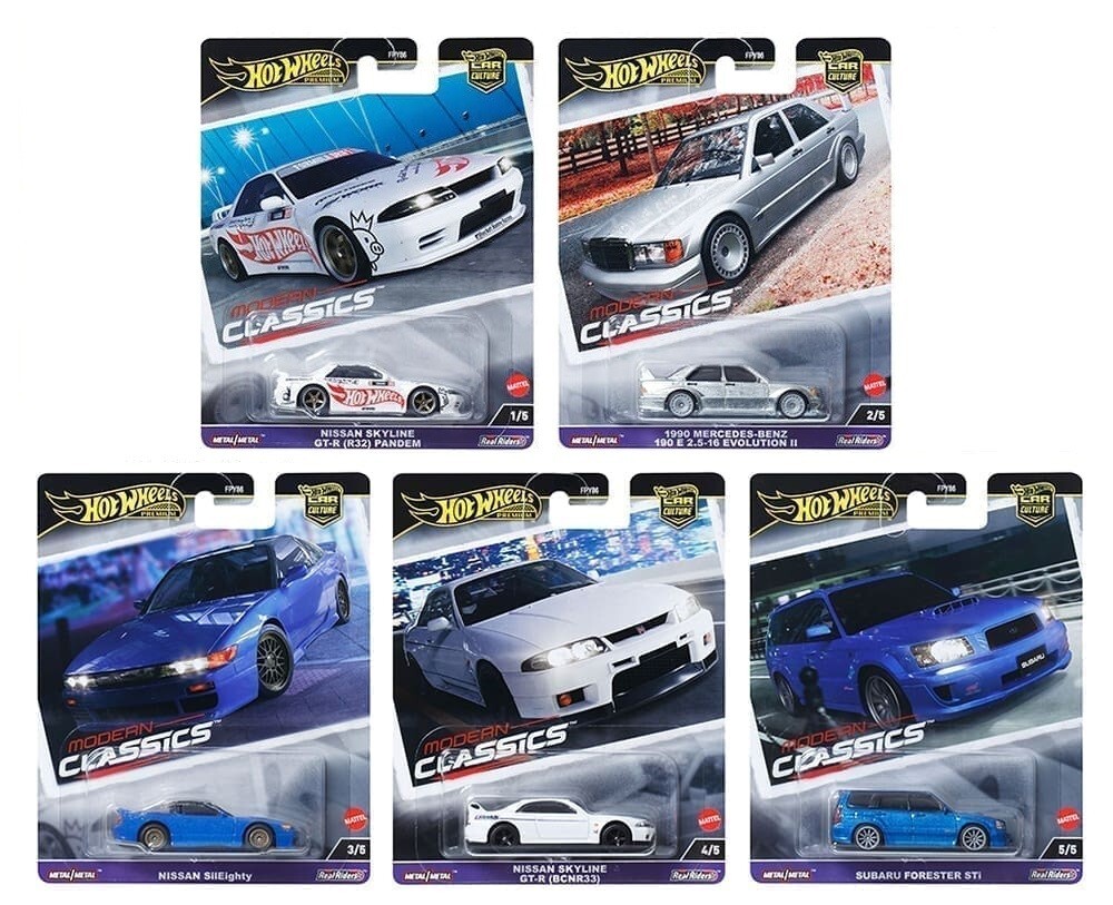 Hot Wheels Car Culture Premium 2024 “Modern Classics” E Case Set of 5 FPY86-961E