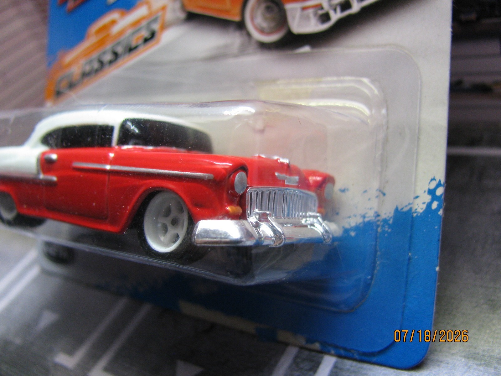 2025 Maisto ’55 Chevy Bel Air Red White Classics, w/Real Riders Wheel Swap