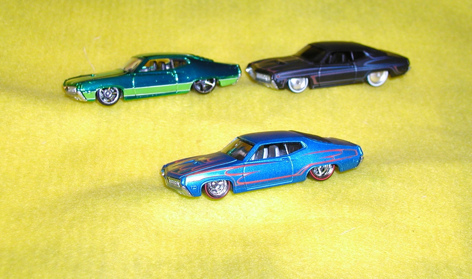 ’08-’12 Hot Wheels (3) ’70 Ford Torino, Loose, Modern Classics, Garage,Blvd 2RR