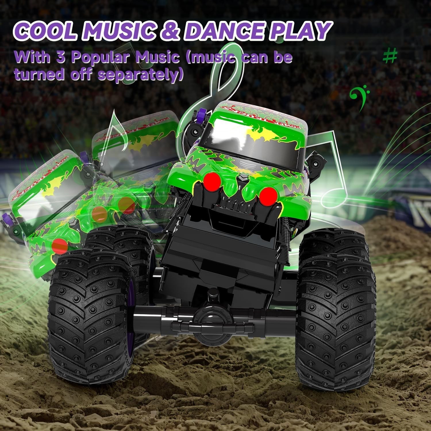 Monster Trucks RC Truck Toys 360Deg Spin & Drift Light & Sound 1:20 Scale RC Car