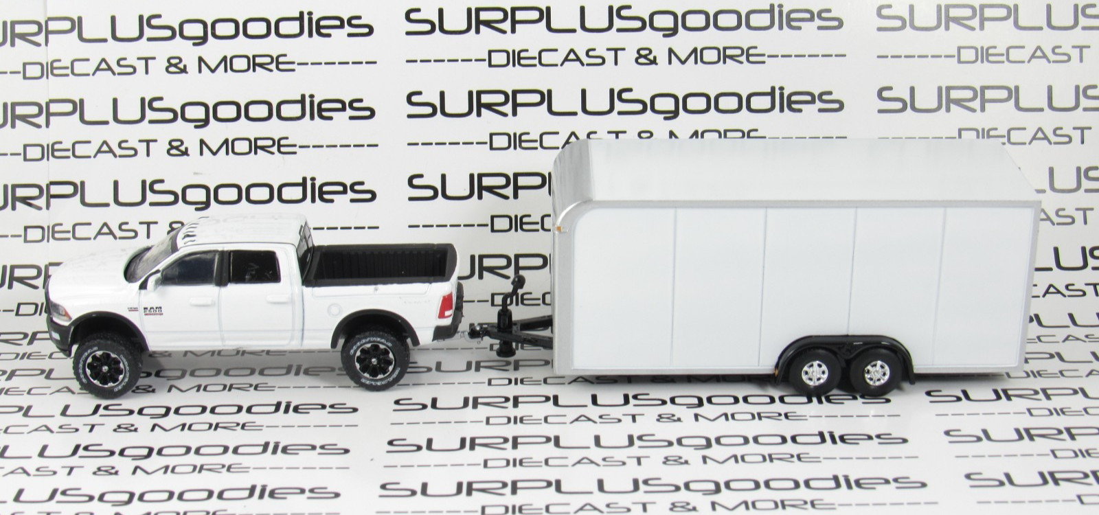 Greenlight LOOSE White 2017 DODGE RAM 2500 POWER WAGON w/White Enclosed Trailer