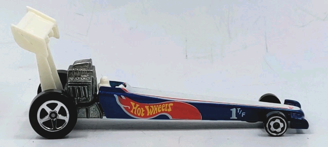 Hot Wheels Blue Race Team Dragster 1T/F w/5 Spoke Wheels Blue 1992 Malaysia 1:64