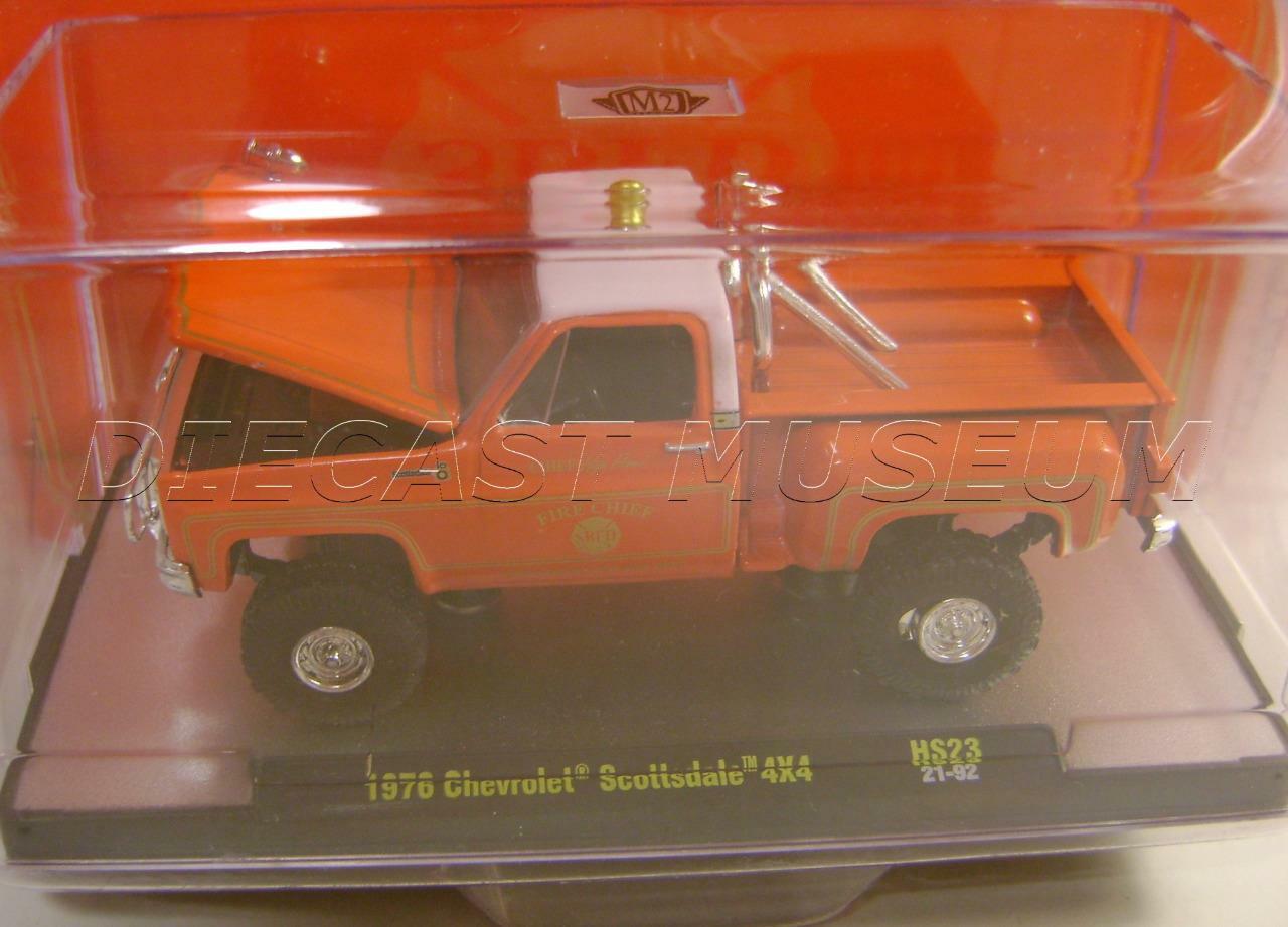 1976 ’76 CHEVY SCOTTSDALE HIGH FLAME HS23 SBFD FIRE TRUCK M2 MACHINES 2022