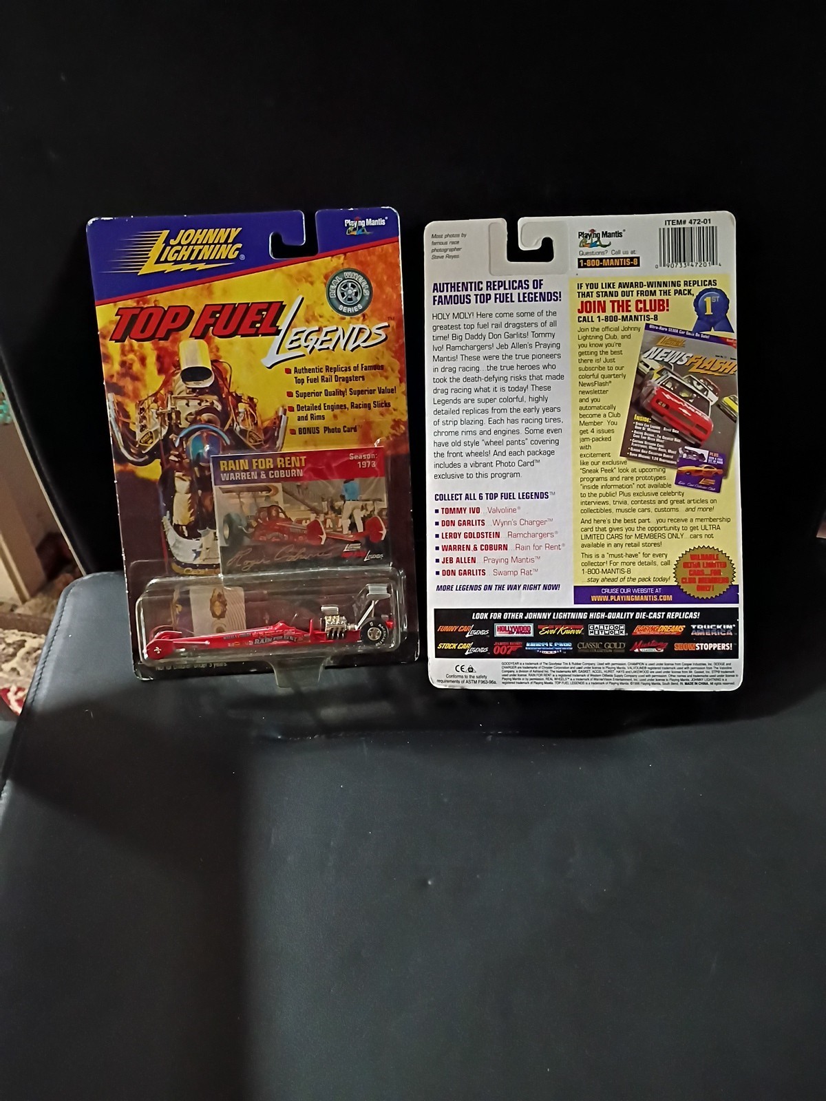 Johnny Lightning Top Fuel Rain For Rent 1998 & Praying Mantis LOT OF TWO