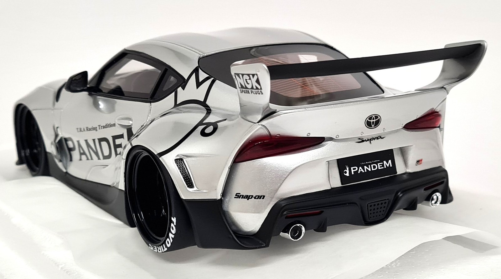 TopSpeed 1/18 – Toyota GR Supra Pandem V1.0 Silver Resin Scale Model Car