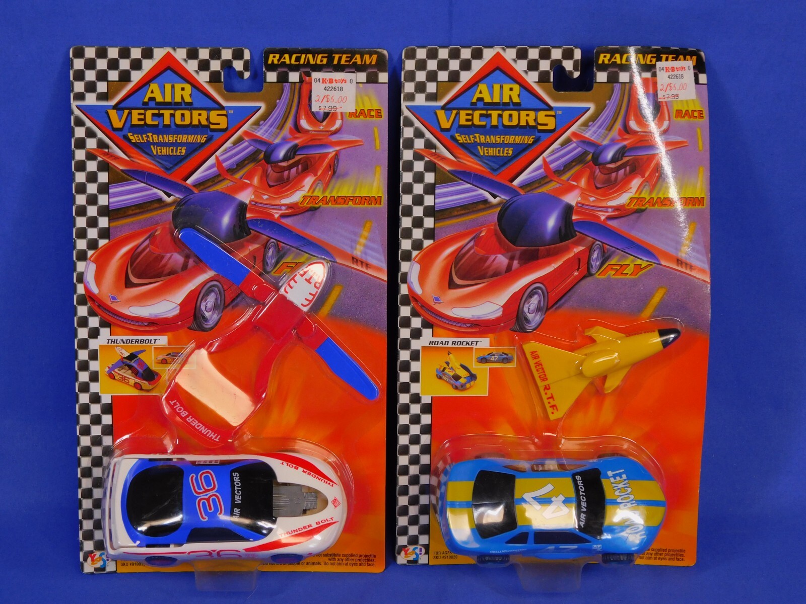 AIR VECTORS 6 MOC LOT 1997 SELF-TRANSFORMING VEHICLES YES TOYS