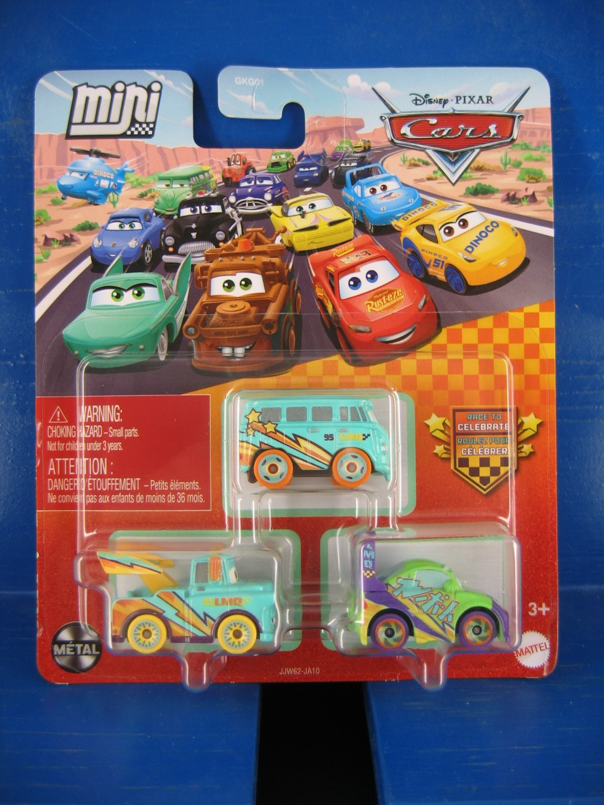 DISNEY PIXAR CARS RACE TO CELEBRATE MINI RACERS 3 PACK SET OF 2