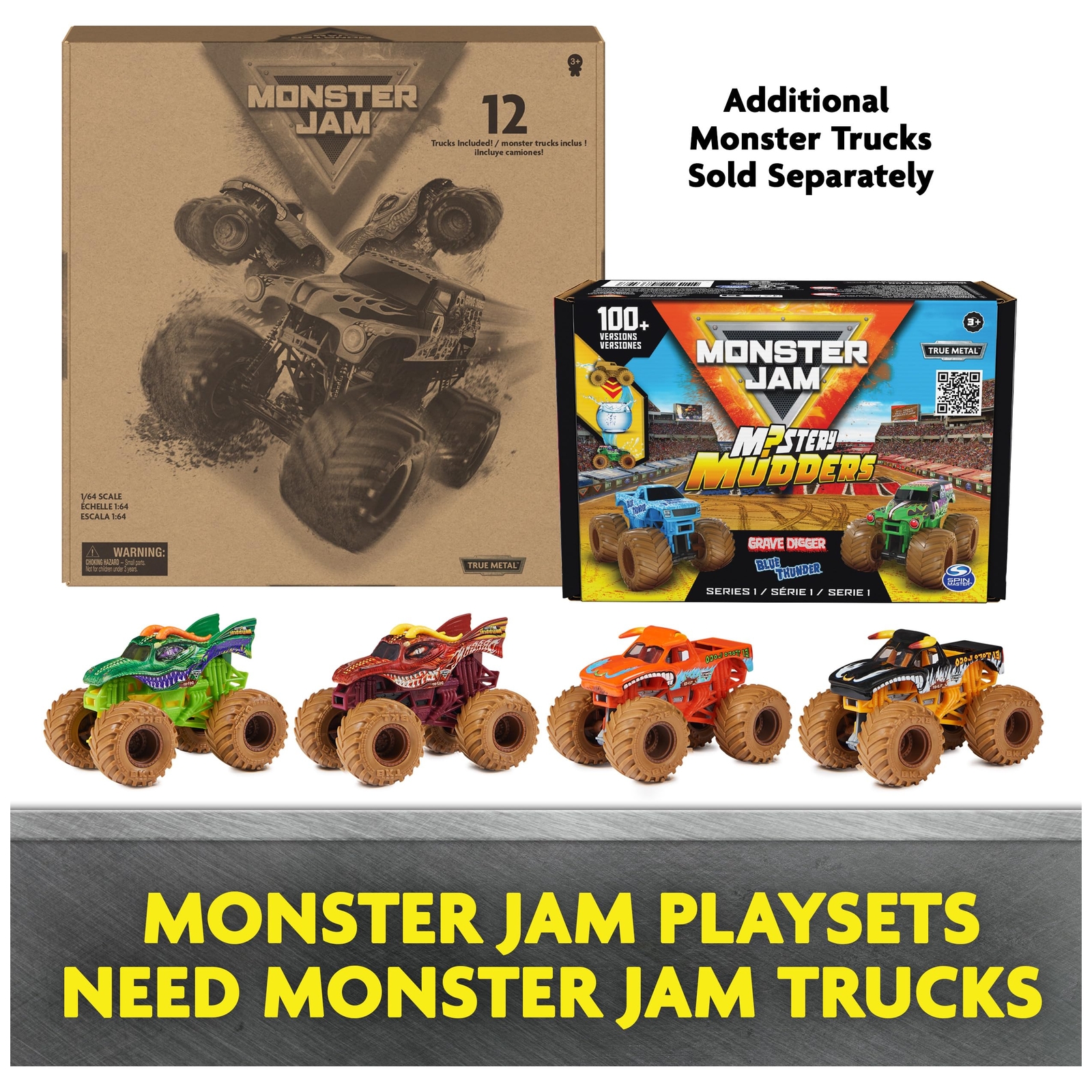 Mystery Mudders 1 64 Scale Monster Jam Trucks Wash to Reveal Collectible Toys