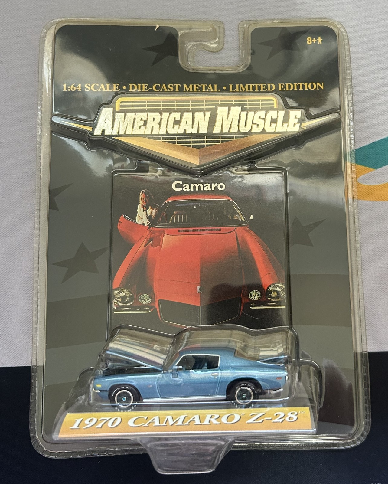 Ertl Collectibles 1/64 scale American Muscle 1970 Camaro Z-28 Blue NIP