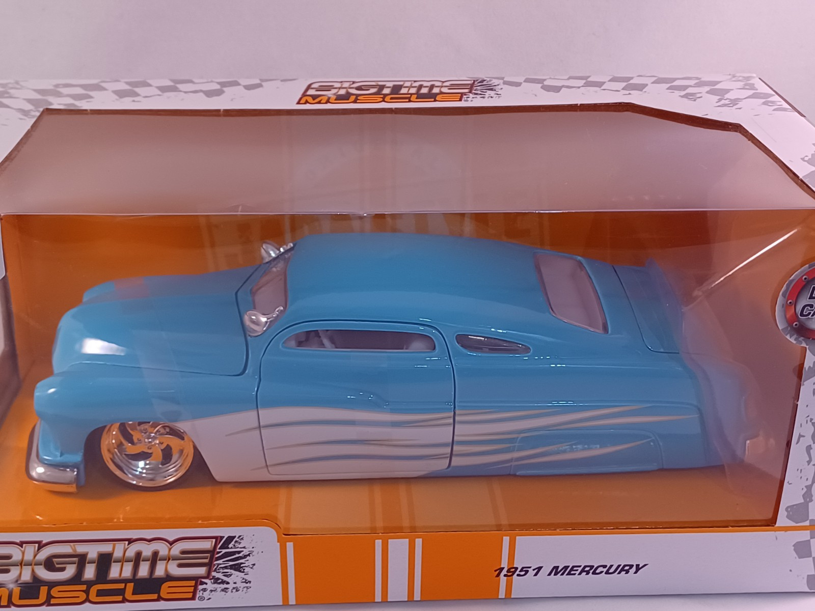 1951 Mercury Chop Top Low Rider Blue w/Flames Jada BigTime Muscle Diecast 1:24