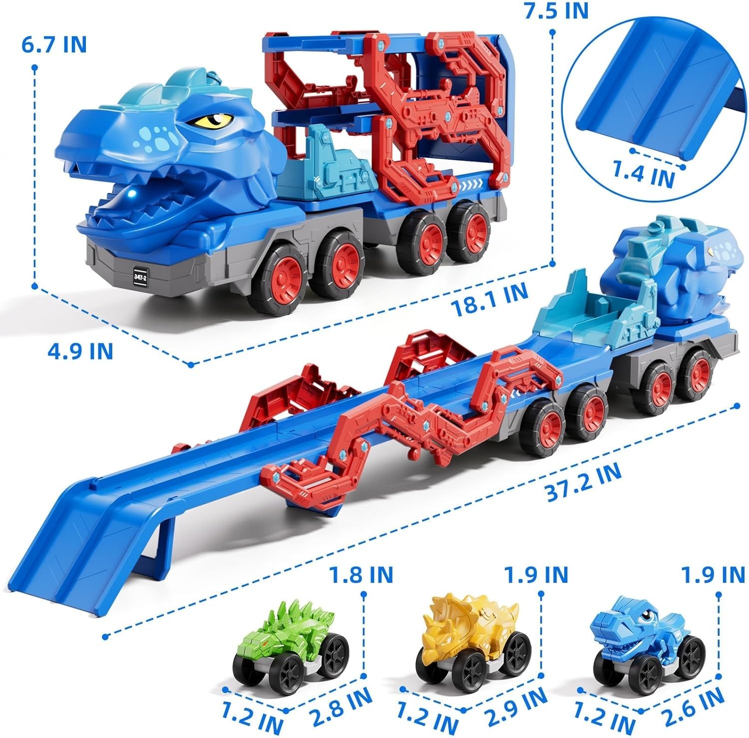 Toddler Truck Toys for 3-8 Years Old Boy Dinosaur Cars Transport Truck Carrier
