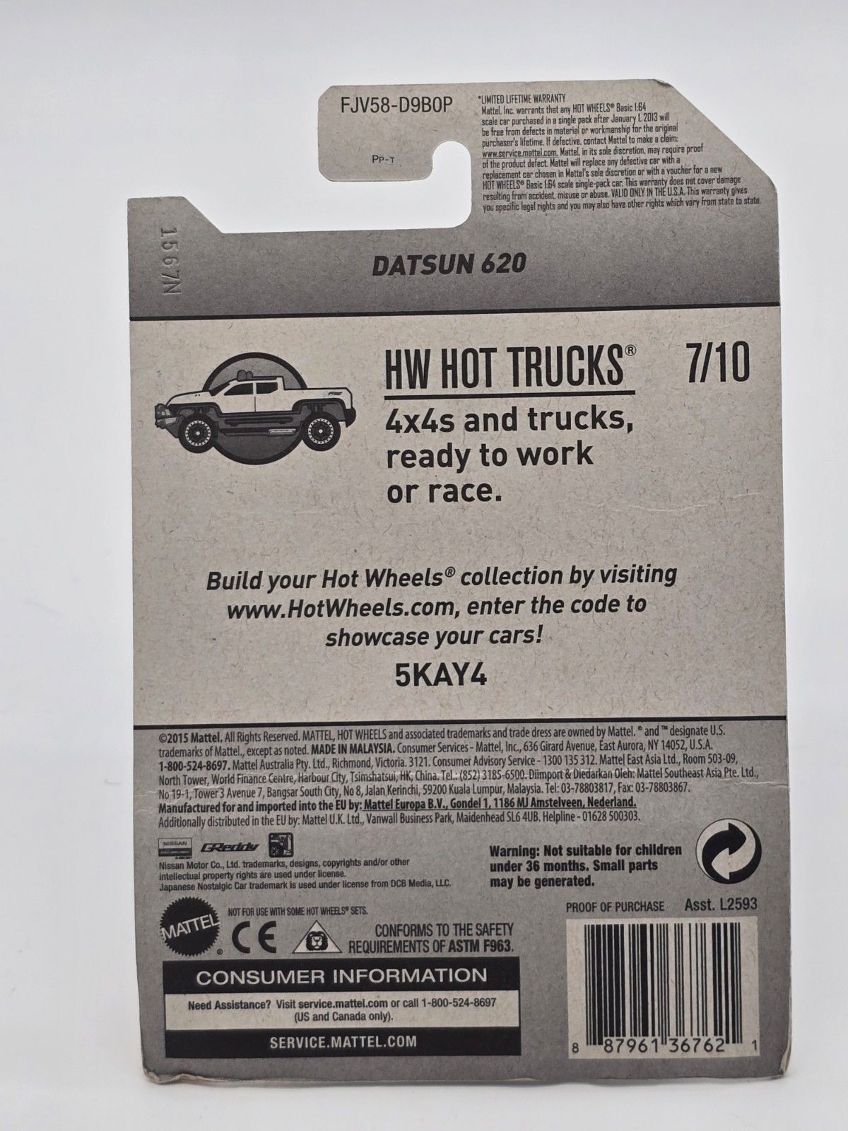 Hot Wheels – HW Hot Trucks Series – Datsun 620 – Black