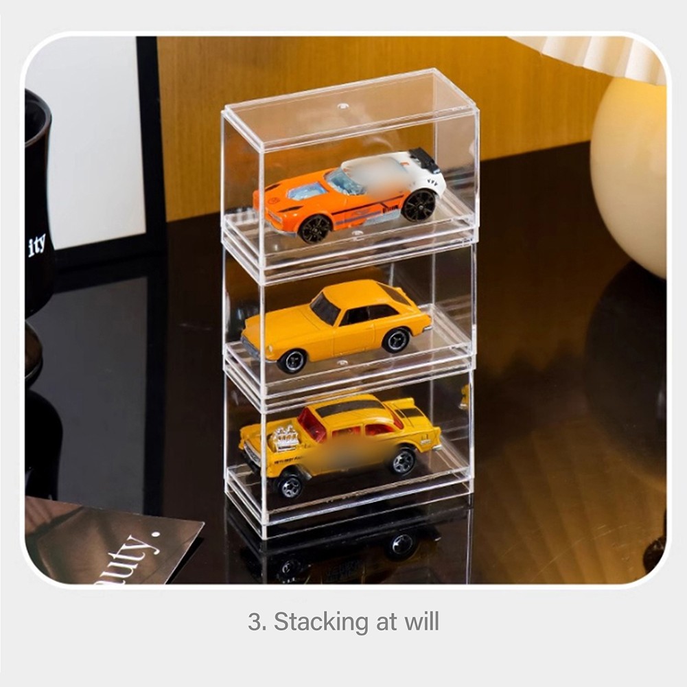 10-100x Acrylic Display Case Protection Box For 1:64 Scale Car Diecast Model Toy