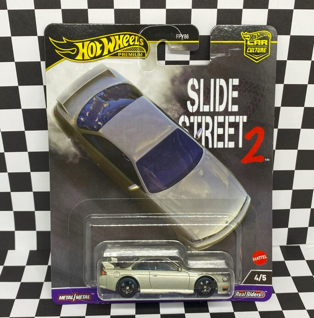 Hot Wheels 2024 Car Culture Slide Street 2 Gray Nissan 240SX S14 1/64