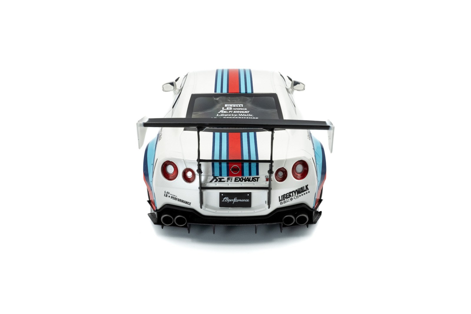 2024 Nissan GT-R (R35) w/ Liberty Walk Body Kit 2.0 Martini Racing 1:18 Solido