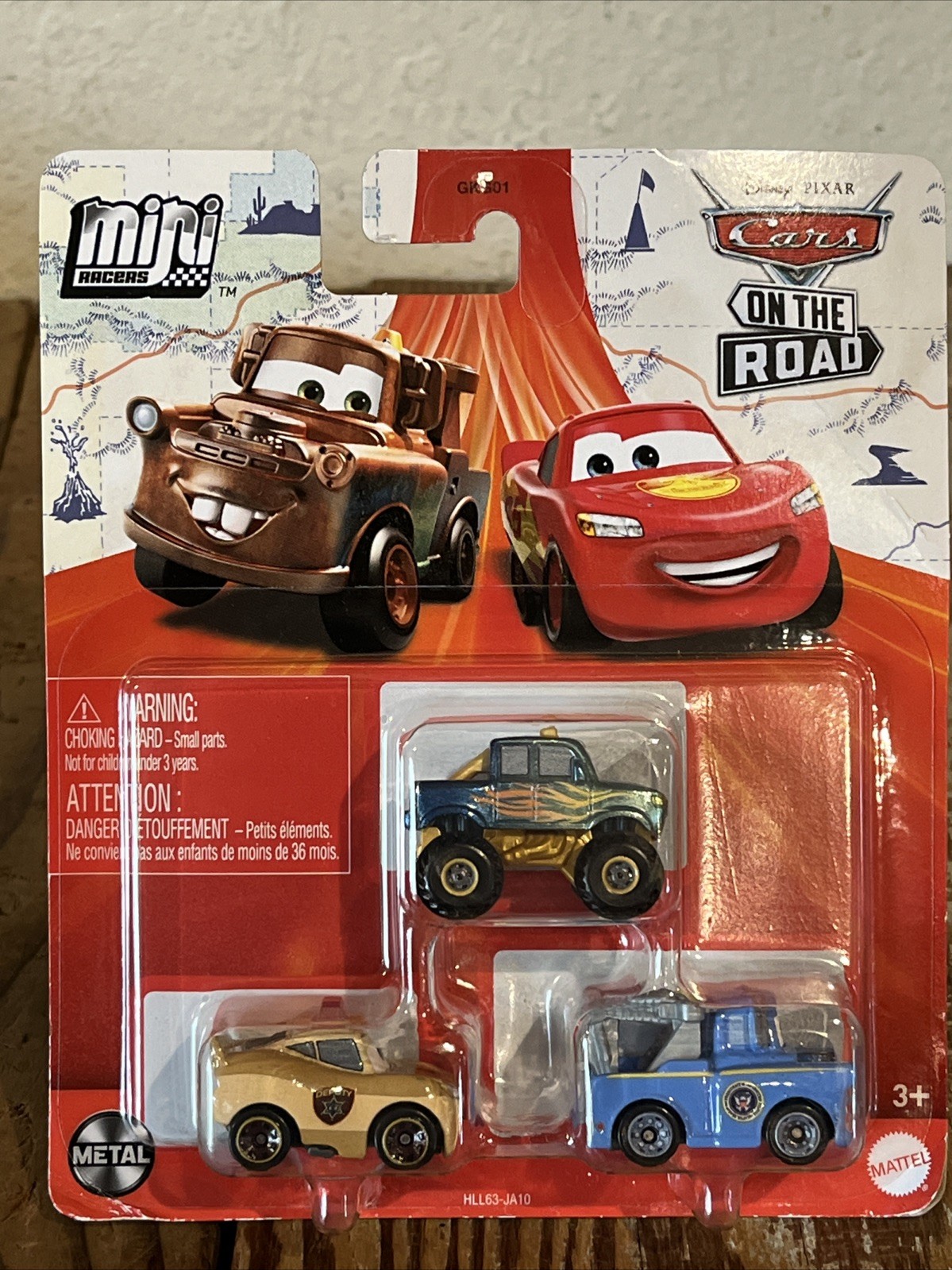 DISNEY PIXAR MINI RACER CARS 3-PACK PRESIDENT MATER LMQ DEPUTY HAZARD IVY