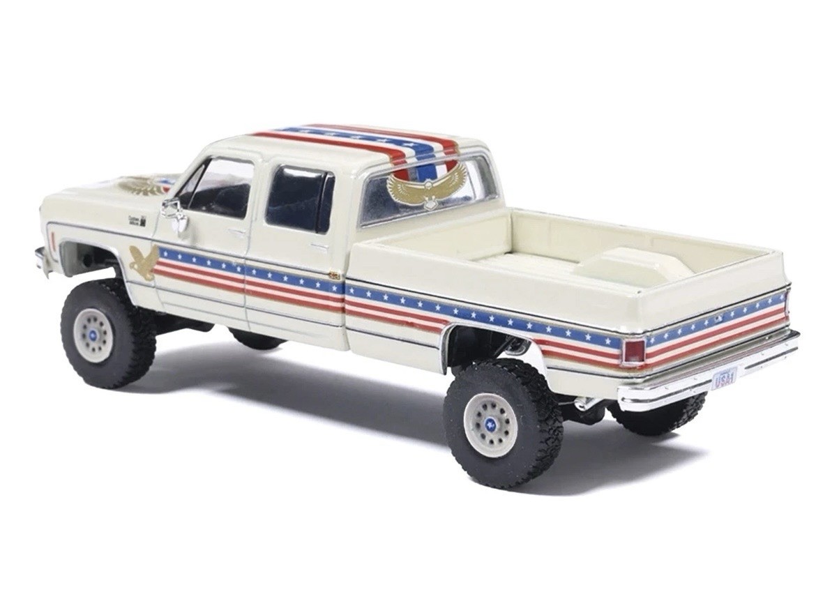 IXO MODELS 1976 CHEVY CUSTOM K30 DELUXE SQUAREBODY JULY 4TH EXCLUSIVE 1:64 SCALE