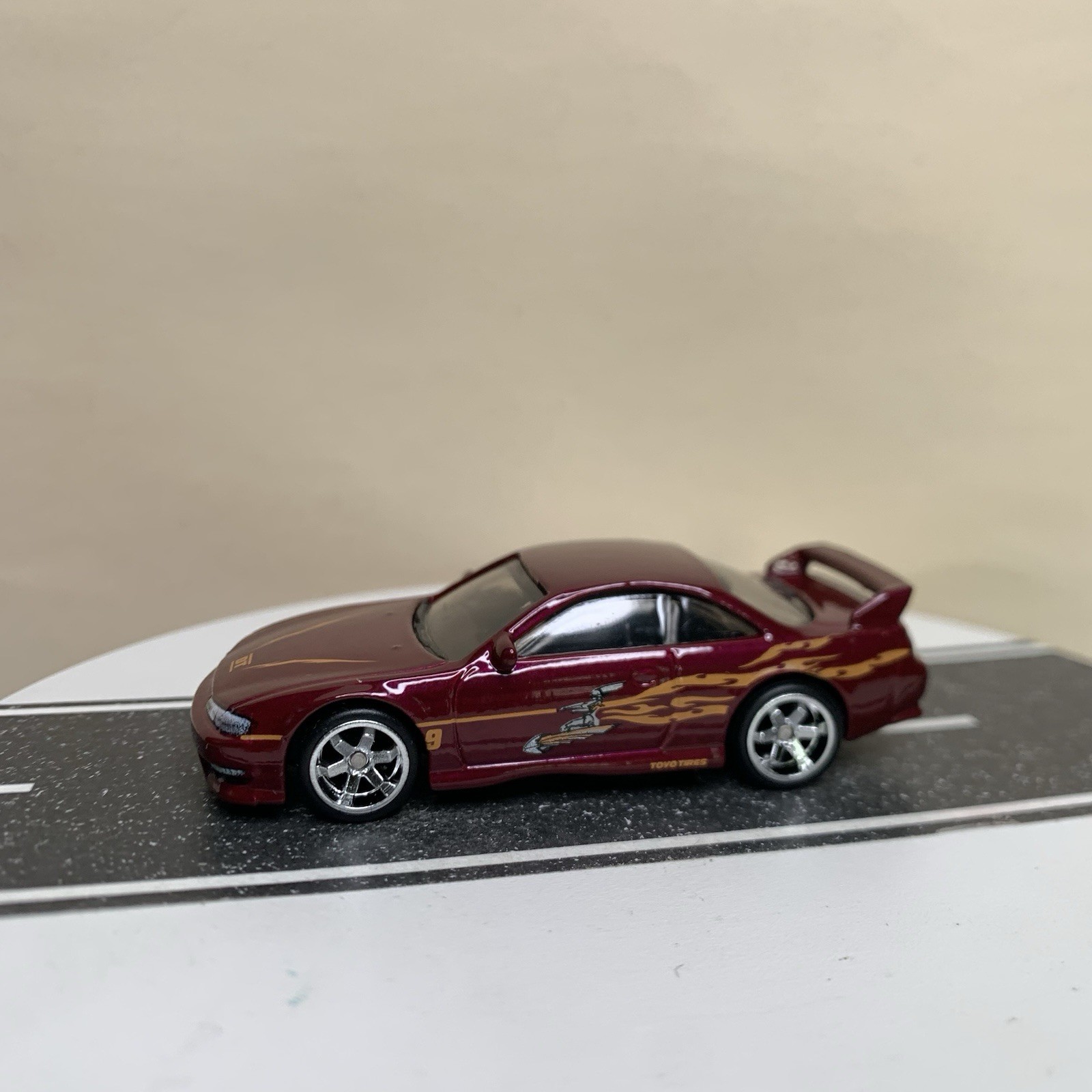 Hot Wheels Premium Fast & Furious 1997 Nissan 240SX S14 Dark Red w/6 Spoke NM