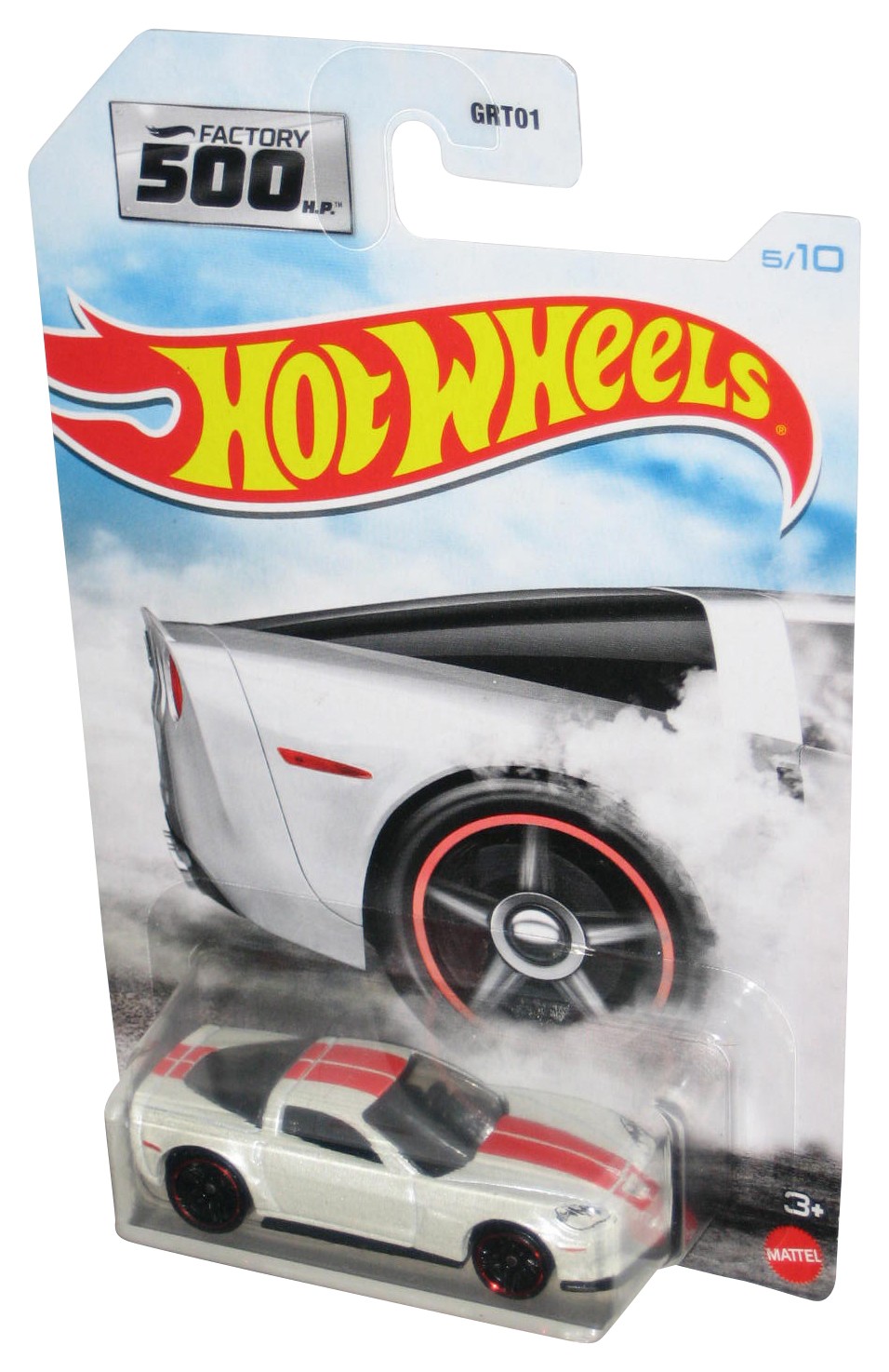 Hot Wheels Factory 500 (2020) White ’12 Corvette Z06 Toy Car 5/10 – (Cracked Pl