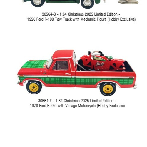 GREENLIGHT 1:64 CHRISTMAS 2025 HOBBY EXCLUSIVE 6PC SET – GL30564 – FREE SHIPPING