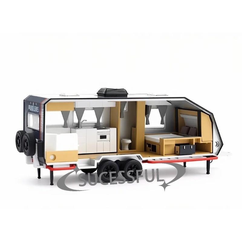 XCARTOYS 1/64 Black HQ21 Offroad Camper Trailer Diecast Metal Car New Sealed