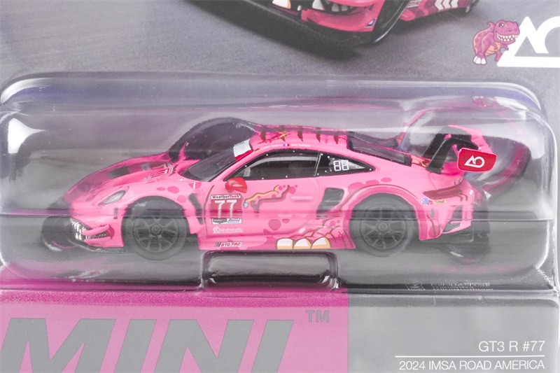 MINI GT 1:64 911 GT3 R #77 AO Racing 2024 IMSA ROAD AMERICA Diecast Model Car