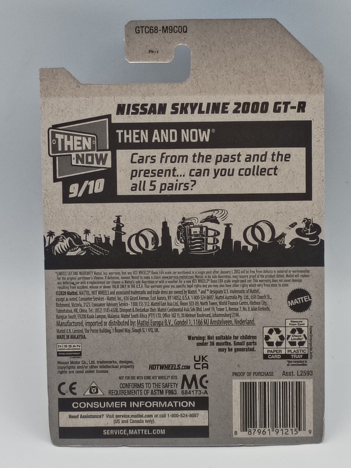 2021 Hot Wheels THEN AND NOW #9/10 NISSAN SKYLINE 2000 GT-R collector #180/250