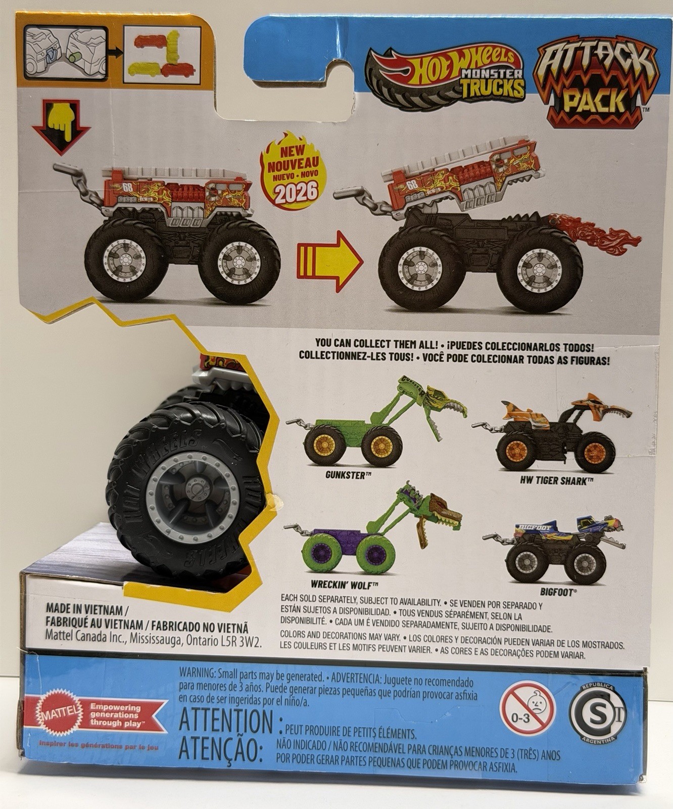 2026 Hot Wheels Monster Trucks Attack Pack “ HW 5 ALARM “