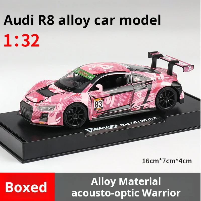 1: 32 Sport R8 LMS CUP Alloy Metal Vehicles Die cast Toy With Sound and Light