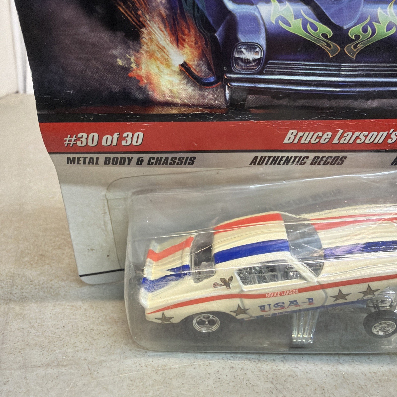 HOT WHEELS – DRAG STRIP DEMONS BRUCE LARSON USA-1 CHEVROLET CAMARO FUNNY CAR