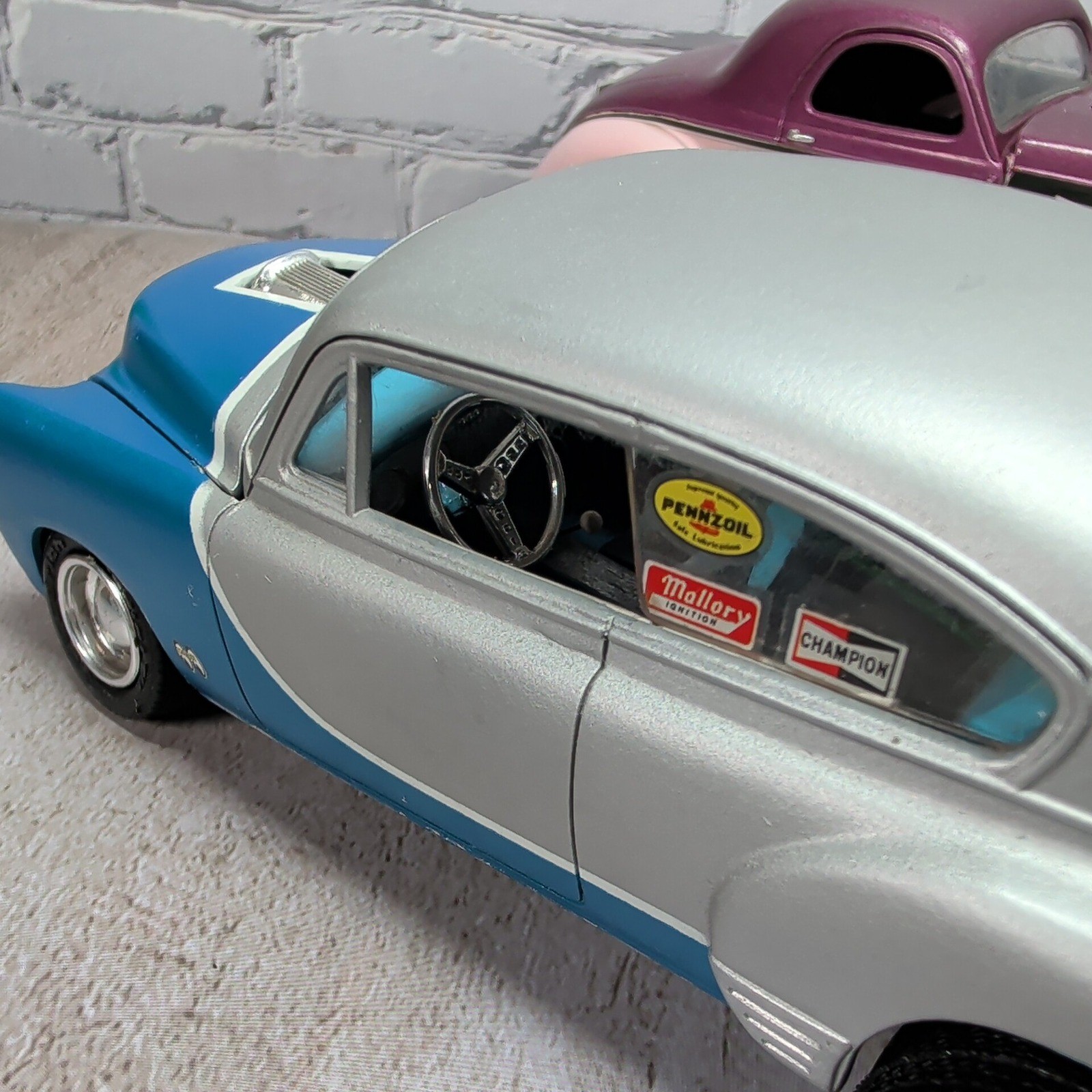Built Custom Hot Rod Model Car Lot Willys Coupe & Chevy Drag Style