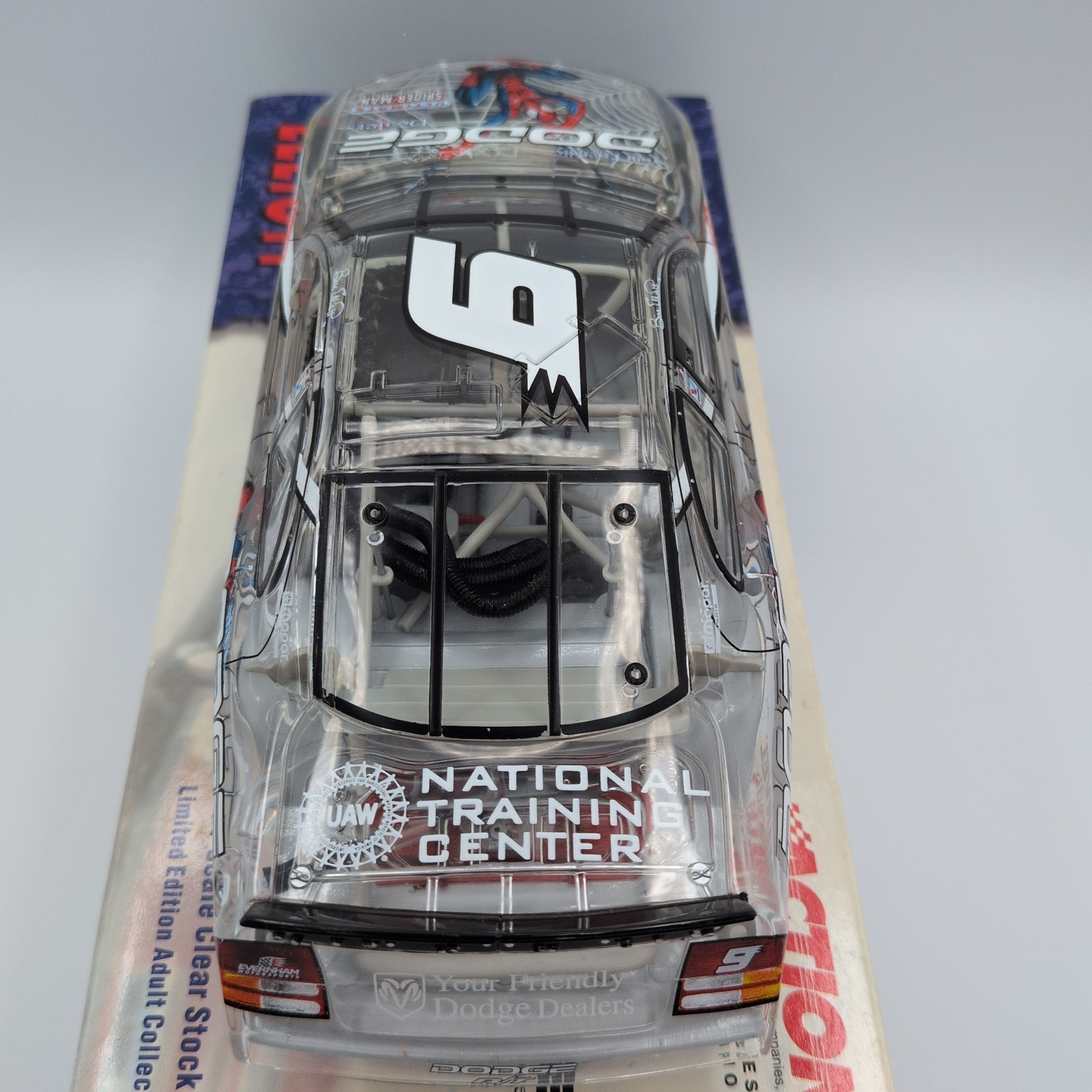 Bill Elliott #9 Marvel Spider-Man 2001 Dodge Intrepid Clear Car 1:24 Die Cast