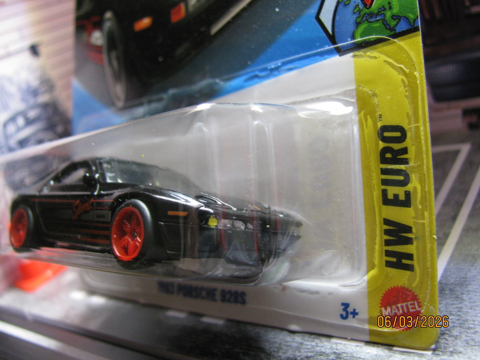 2026 Hot Wheels Black 1983 Porsche 928s HW Euro, w/Real Riders Wheel Swap