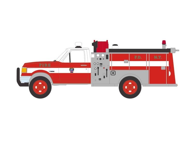 1987 Ford F-350 Mini Pumper Fire Truck FDNY 1:64 Scale Model – Greenlight 30550